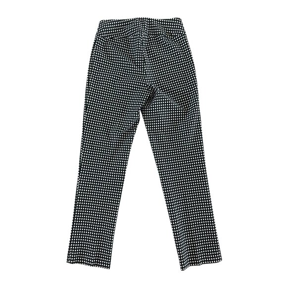 UP! Canada Black White Check Elastic Waist Ankle Pull On Pants‎ Size 4 Slimming - Picture 7 of 8